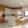 Island Kitchen Design with High Gloss Finish Units
