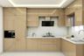 Modern Irish Cream L-Shaped Kitchen with Quartz Counter