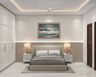 Master Bedroom Design With Beige Headboard Bed