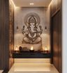 Wall-Mounted Pooja Unit Design with Ganesha Mural