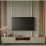 TV Unit with Vertical Slat Design