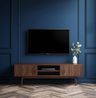 TV Unit Design With Sliding Doors and Wood Accents
