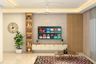 Wall-Mounted TV Unit Design with Marble Accent
