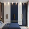 6-Door Wardrobe Desin with Bold Color Blocking and Spot Lighting