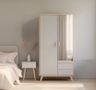 2-Door Swing Wardrobe Design with Mirror and Storage