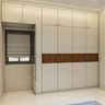 4-Door Swing Wardrobe Design With Neutral Wood Contrast Finish