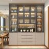 Crockery Unit Design Featuring Display Cabinets and Concealed Storage