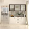 Crockery Unit Design In Off White With Glass Storage
