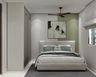 Kids Bedroom Design With Mirrored Built-In Wardrobe and Study