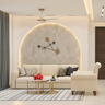 Living Room Design With Marble Coffee Table and Beige Sofa