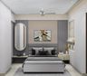Master Bedroom Design with Built-In Wardrobe and Floating Bedside Tables