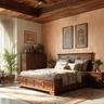 Master Bedroom Design with Carved Wooden Furniture