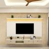 Beige Woven Fabric-Inspired Wallpaper Design for Living Room