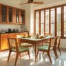 Dining Room Design with Wooden and Cane-Backed Furniture