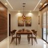 Dining Room Design with Warm Wood Rectangular Table