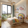 Kids Bedroom Design with Cloud Wall Accent