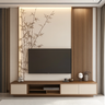 TV Unit Design in Walnut and Grey