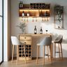 Home Bar Design Featuring Cubbies Shelves and Wine Glass Racks