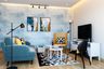 Blue And White Shaded Wallpaper - Livspace