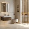 Bathroom Design with Beige Tiles