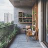 Balcony Design with Concrete Wallpaper