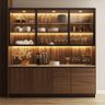 Crockery Unit Design in Canadian Walnut Finish