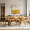 Dining Room Design with Light Wood Round Table