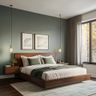 Guest Bedroom Design with Green Walls