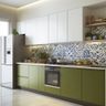 Straight Kitchen Design with Dark Citrus Base Units