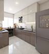 U-Shaped Kitchen Design with Cream Cabinets