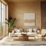 Living Room Design with Cream Sofa