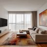 Living Room Design with Abstract Art
