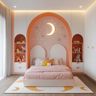 Kids Bedroom Design with Moon Wall