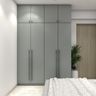 4-Door Wardrobe Design in Light Grey