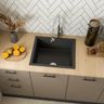 Quartz top mount single bowl kitchen sink design