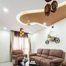 Brown False Ceiling Design With PU Finish - Livspace