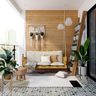 Bohemian Balcony with Wooden Swing - Livspace