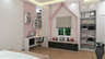 Study Room For Girls With Pink Interiors - Livspace