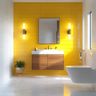 Bathroom Design with Yellow Accent Wall Tile