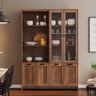 Walnut Crockery Unit Design with Open and Closed Storage