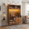 Home Bar Design with Top Shelf and Stemware Rack