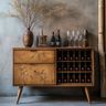 Home Bar Design with Floral Accents and Black Drawers