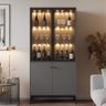 Home Bar Design in Grey with Display Storage