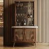 Home Bar Design with Glass Shelves