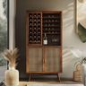 Home Bar Design With Rattan and Wood Combo