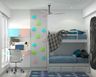 Kids Bedroom Design With Bunk Bed and Map Wall