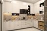 L-Shaped Kitchen Design with Matte Off White Cabinets and Quartz