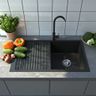 Single Bowl Granite Kitchen Sink Design with Drainboard