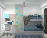 Compact Kids' Room Design With Desk, Storage, and Climbing Wall