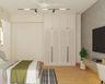 Swing Wardrobe Design with Grooved Panels and Sleek Black Handles